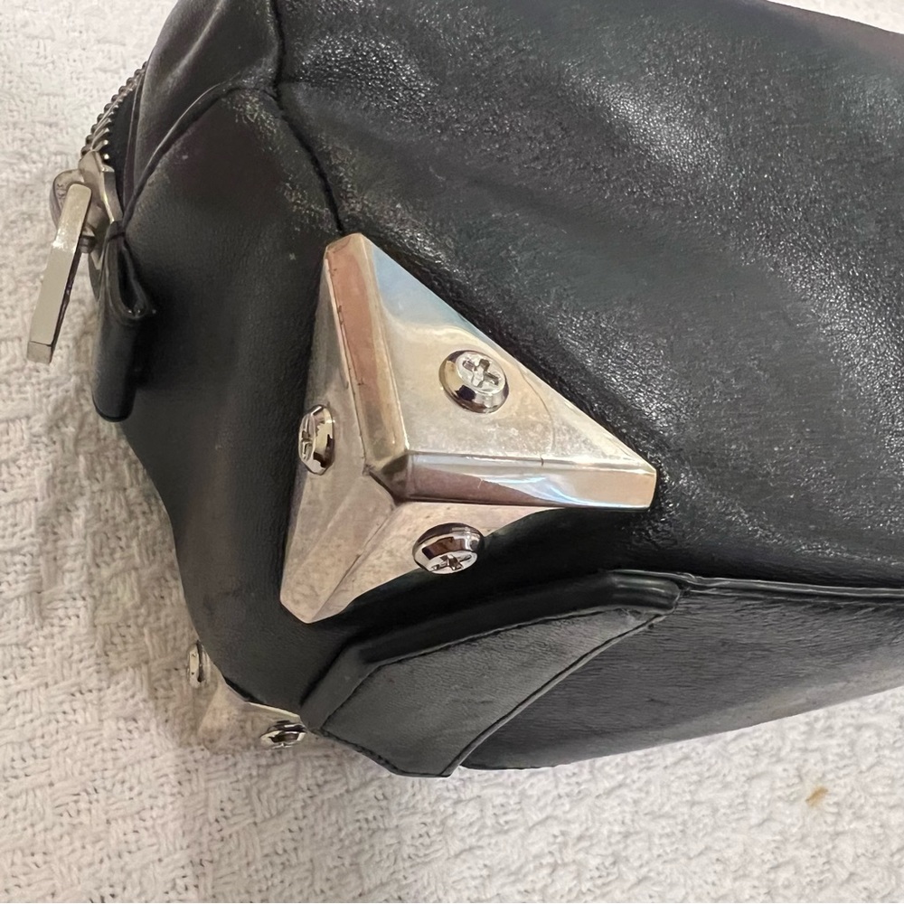 Alexander Wang Black Leather Cosmetic Pouch with Silver Hardware - Picture 4 of 4